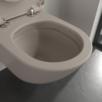 Villeroy & Boch Subway 3.0 Pack WC suspendu - 56cm - sans rebord de chasse - cuvette profonde - twistflush - abattant softclose et quickrelease - ceramic+ - almond (beige)