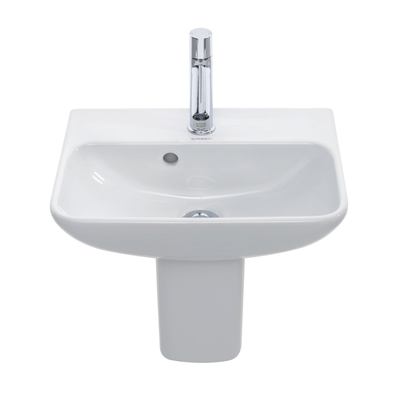Duravit ME by Starck lave-mains 45x32cm avec 1 trou de robinet avec trop-plein avec WonderGliss blanc