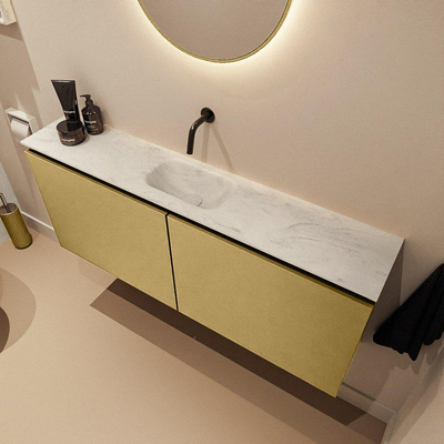 MONDIAZ TURE-DLUX 120cm toiletmeubel Oro. EDEN wastafel Opalo positie midden. Zonder kraangat.