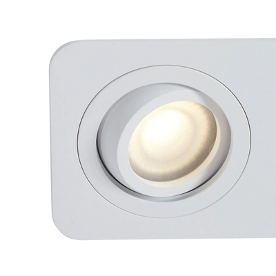 QAZQA Alberto Ensemble de spots encastrés - 2 spots - 11x17,5cm - ampoule led claire incluse - IP44 - Rectangulaire - Blanc