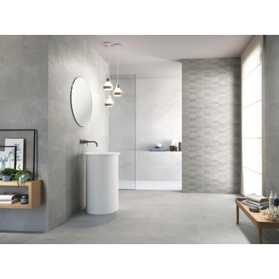 Baldocer Ceramica Arkety carrelage mural - 40x120cm - Rectangulaire - 11mm - rectifié - aspect béton - décor argent