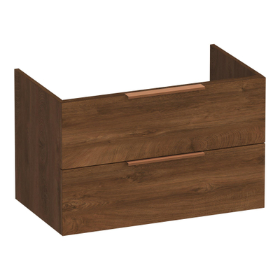BRAUER Elevate wastafelonderkast 80 excl. opleggrepen 2 softclose lades en 1 sifon uitsparing - Forest Cacao