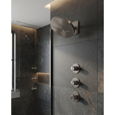 Royal Plaza ensemble de douche pluie encastré – thermostatique – douche de tête Ø 32 cm avec cascade – sans douchette – gunmetal