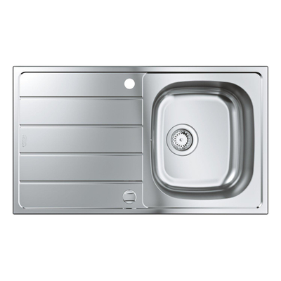 Grohe K200 Spoelbak - met afdruipgedeelte - 860x500mm - 1 bak 350x400x160mm - omkeerbaar - roestvrij staal RealSteel