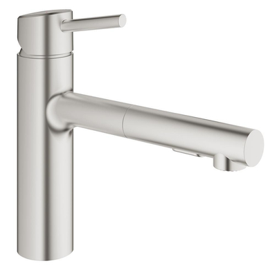 GROHE Concetto Mitigeur de cuisine - bec extensible - 2 types de jet - supersteel brossé