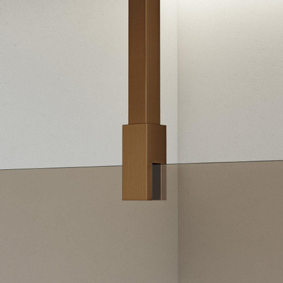 FortiFura Galeria Douche à l'italienne - 100x200cm - Fumé - Bras plafond - Cuivre brossé