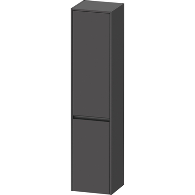 Duravit Ketho.2 Hoge kast - met 2 deuren - 40x176x36cm rechts - met tip ongrafiet - mat grafiet (grijs)