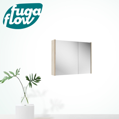 FugaFlow Eccelente Arredo spiegel badkamer spiegelkast - 80x63x16cm - inclusief zijpanelen - beech (hout)