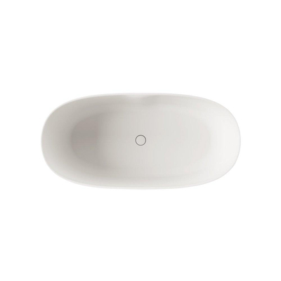 Zeza Élément Baignoire îlot - 145x71x60cm - solid surface - mat blanc