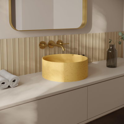 Ideavit Idea.deep lavabo à poser - 39x15cm - rond - incl. bonde clic clac - béton D10