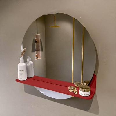 Mondiaz SPOT spiegel – Ø60 cm – met planchet – Fire (rood)