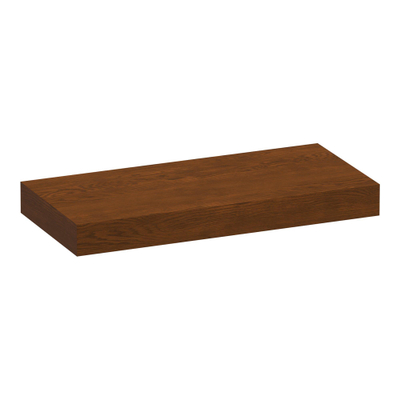 BRAUER Creek topblad vrijhangend - 100x50x10cm - lamellen eiken bruin