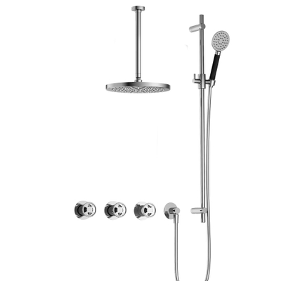 Hotbath Cobber @Work Regendoucheset - inbouw - 30cm plafondarm - 30cm ronde hoofddouche - 3 standen handdouche - glijstang - chroom