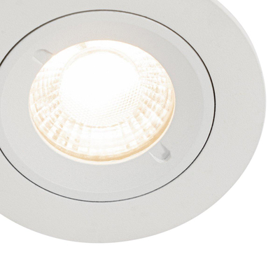 QAZQA Xena spot encastré - set de 3 - 8x8cm - IP44 - rond - blanc mat