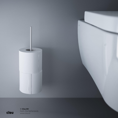 Clou Slim reserverolhouder t.b.v. 3 stuks rvs geborsteld SHOWROOMMODEL