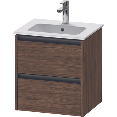Duravit Ketho.2 Wastafelonderkast - 51x42x54.9cm geschikt - voor 1 waskom - spaanplaat Noten (donker) - mat