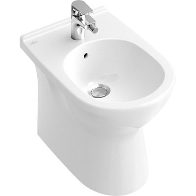 Villeroy & Boch O.novo Bidet posé au sol avec trop plein et 1 trou pour robinetterie Blanc