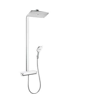 Hansgrohe Raindance e - select e - 360 - showerpipe - ecostat - ecosmart wit-chr - thermostaat - wit chroom