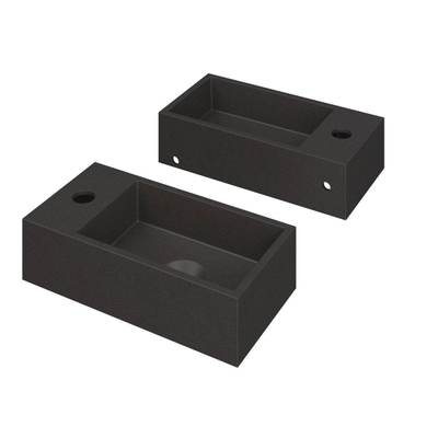 INK Versus Fontaine - 36x18x9cm - lavabo à droite - 1 trou de robinet - Quartz noir