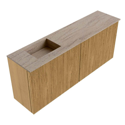 Mondiaz JOYA-DLUX 100cm meuble de toilette - couleur Oak - Vasque FAYE position Gauche 1 trou de robinet couleur Saba.