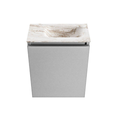 MONDIAZ TURE-DLUX Meuble de toilettes 40 cm Plata. EDEN lavabo Frappe position droite. Sans trou de robinet.