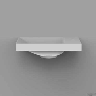 Arcqua Marble lavabo pour cadre 40x22cm sans trop-plein marbre coulé blanc mat