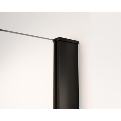 FortiFura Galeria inloopdouche - 160x200cm - mat glas - wandarm - mat zwart