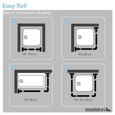 Sealskin Easy Roll Douchegordijnhaken 12 stuks Mat aluminium