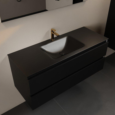 Mondiaz Aivy badmeubelset - 120x45x50cm - 1 kraangat - 1 wasbak urban Solid surface - Midden - 2 lades - Zonder spiegel - MDF Urban