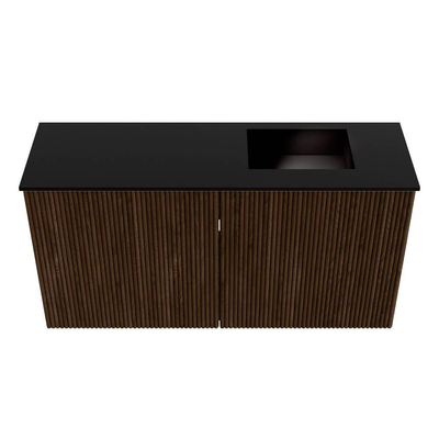 Mondiaz JOYA 80cm toiletmeubel - kleur Walnut - Wastafel FAYE positie Rechts Zonder kraangat kleur Urban.