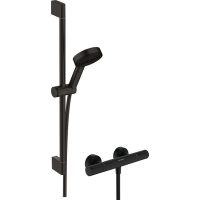 Hansgrohe Pulsify select s Douchesysteem - 105 - 3jet Relaxation - ecosmart - met Element en glijstang 65 cm - thermostaat - mat zwart