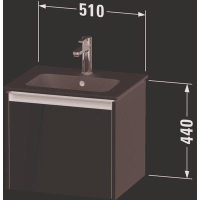 Duravit ketho.2 meuble 51x42x44cm pour 1 lavabo en aggloméré chêne (noir) mat