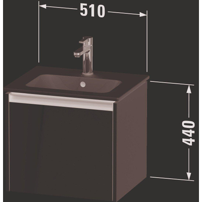 Duravit Ketho.2 wastafelonderkast 51x42x44cm geschikt voor 1 waskom Spaanplaat Betongrijs Mat