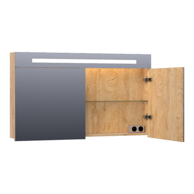 BRAUER 2.0 Armoire de toilette 120x70x15cm éclairage intégré rectangulaire 2 portes pivotantes MFC Nomad