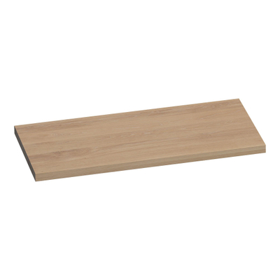 BRAUER Massief eiken Wastafelblad - 100x46x4cm - zonder kraangat - Hout Smoked oak