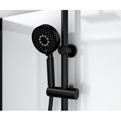 Marina cabine de douche - 110x80cm - y compris garniture de douche - noir