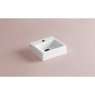 Clou Flush 1 fontein - 28x27x9cm - met kraangat - met plug - keramiek Wit