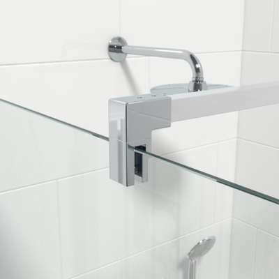 Van Marcke Douche à l'italienne 90x200cm verre de sécurité bande satinée anti-calcaire chrome
