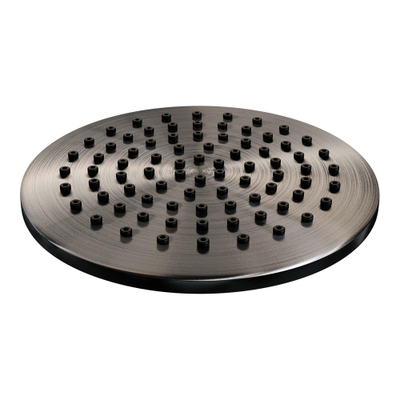 BRAUER gunmetal Carving Thermostatische Regendouche inbouw - drukknoppen - SET 71 - 20cm hoofddouche - plafondarm - 3 standen handdouche - doucheslang - geïntegreerde glijstang - gunmetal geborsteld PVD