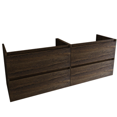 Saniclass Holz Pure Meuble sous lavabo - 160x45x60cm - 4 tiroirs - Chêne charcoal