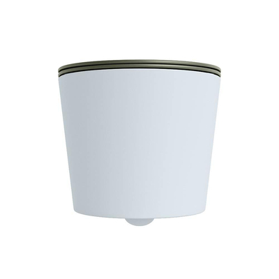 Mondiaz LAVIE hangtoilet – spoelrandloos – 36 x 53 cm – met softclose zitting – Clay (lichtblauw/grijs), zitting Army (groen)