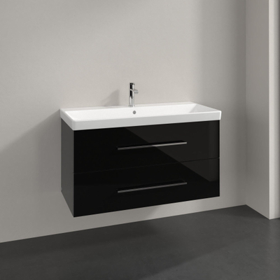 Villeroy & Boch Avento Meuble sous-lavabo 97.6x51.4cm 2 tiroirs Crystal black