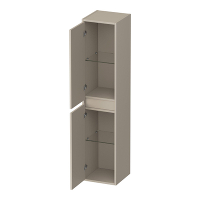 BRAUER Adore armoire de salle de bains - 160x35x35cm - avec 2 portes sans poignées ouvrant à gauche ou à droite beige mat