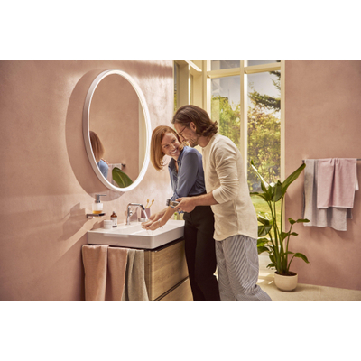 Hansgrohe Tecturis s 1 greeps wastafelkraan - 110 Fine - coolstart - met PushOpen - waste set - mat wit