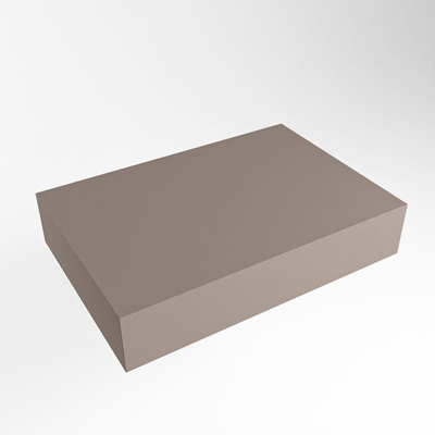 Mondiaz TOP 23 Topblad - 50x23.5x12cm - geschikt voor afdekplaat - Solid surface - Smoke
