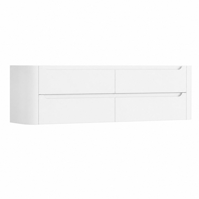 H&R Badmeubelen Juice Wastafelonderkast - 180x45x50cm - afgeronde hoeken - 4 lades - geïntegreerde greep - Wit mat