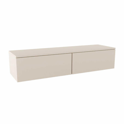 MONDIAZ ALAN MODULE SMALL Meuble sous-lavabo - 140x41x30cm - 2 tiroirs - push to open - MDF - Linen mat