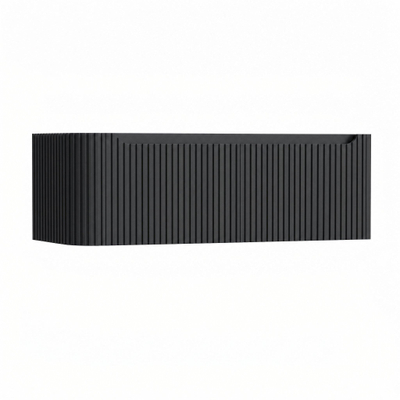 H&R Badmeubelen Juice Wastafelonderkast - 120x45x40cm - linkerhoek afgerond - 3D-front - 2 lades - geïntegreerde greep - dark blue