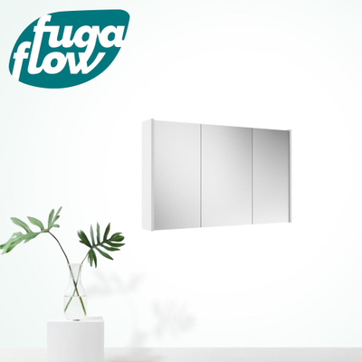 FugaFlow Eccelente Arredo miroir salle de bain armoire de toilette - 100x63x16cm - comprenant des panneaux latéraux - blanc mat