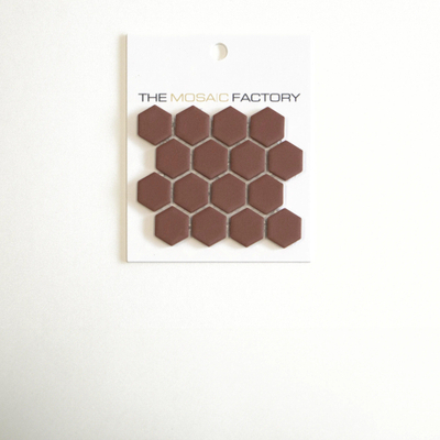 SAMPLE The Mosaic Factory Hexagon mozaïektegel - 12.5x15 - wand en vloertegel - Zeshoek/Hexagon - Porselein Terra Cotta Mat